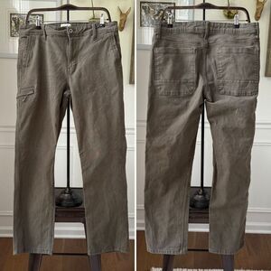 Weatherproof Olive Green Canvas Straighten Leg Work Pants 34 x 32